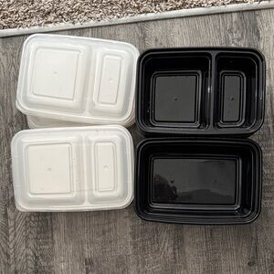 Black and White Food Storage Containers